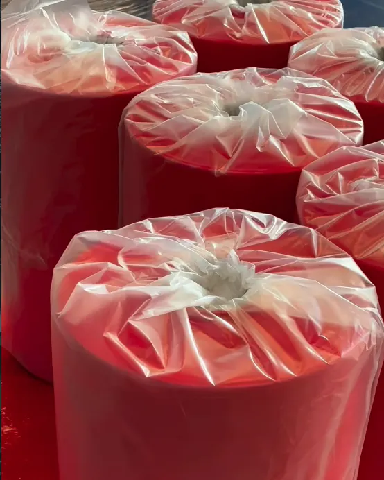 Bobinas de filme stretch vermelho